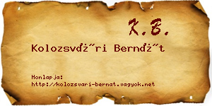Kolozsvári Bernát névjegykártya
